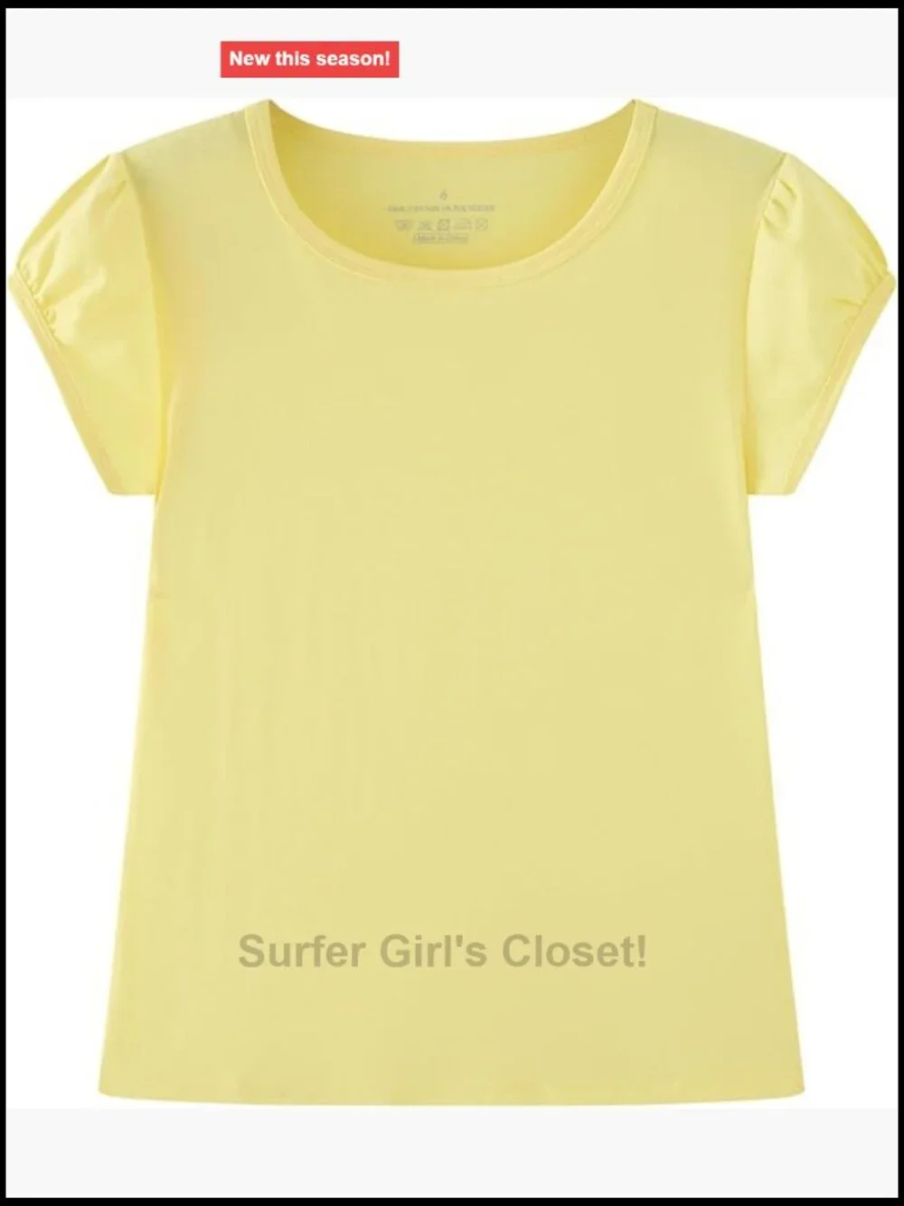 Girls Short Puff Sleeve Tee Basic T-Shirt Crewneck 2-Pack